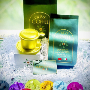 An Nhiên Olive Coffee 250gr (Số 3A) + Phin nhôm cao cấp – Chọn màu phong thủy